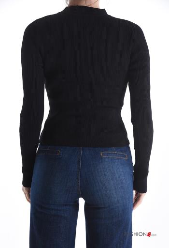 lange ärmel Strickjacke mit Knöpfen mit Taschen - ph 2