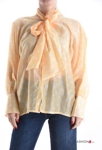 Camisa Estampado de lunares con lazo