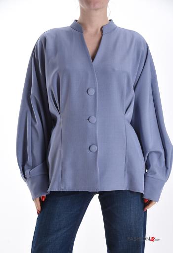 long sleeve Blouse with buttons with v-neck