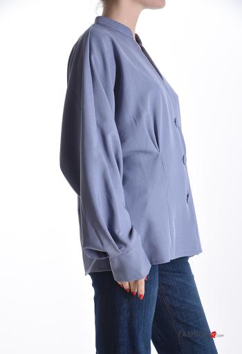 long sleeve Blouse with buttons with v-neck - ph 3