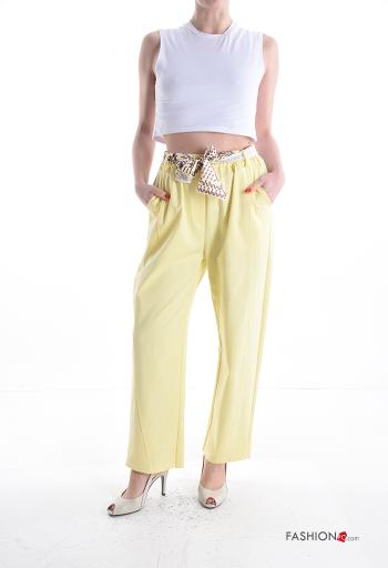 Pantalone in Cotone con elastico con tasche con cintura in stoffa - ph 5