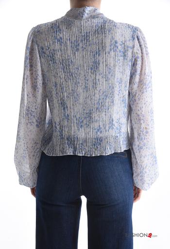 Chemise plissé à Imprimé Floral avec noeud - ph 2