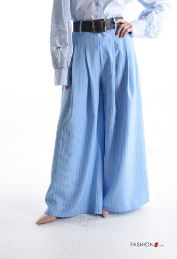 Pantalon Imprimé à rayures avec ceinture