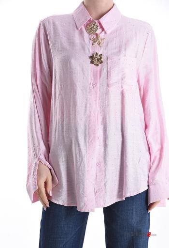 Camicia brillante con bottoni