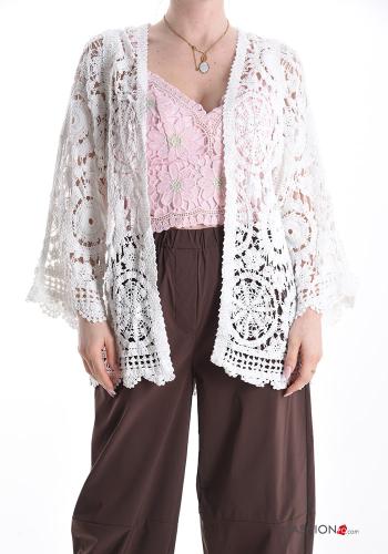 Cardigã em Algodão macramê - ph 1