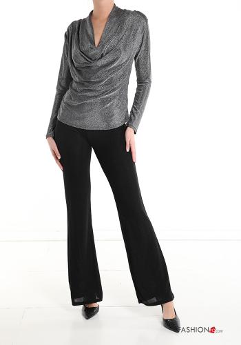 Maglietta a manica lunga lurex scollo a V - ph 5