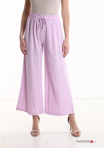 Pantalon en Lin wide leg avec coulisse avec élastique - ph 1
