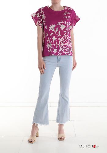 Blouse en Coton manches courtes imprimé - ph 5