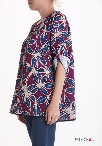 Blusa Fantasia floreale maniche a tre quarti - ph 3