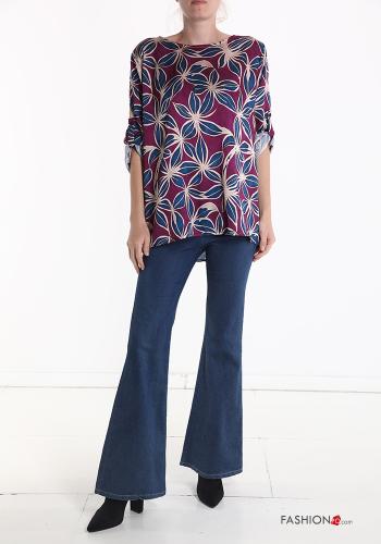 Blusa Fantasia floreale maniche a tre quarti - ph 5