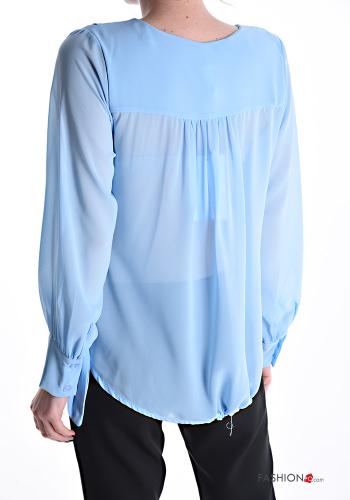 Blouse with v-neck with knot - ph 2