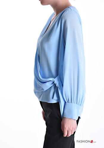 Blouse with v-neck with knot - ph 3