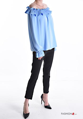 Shirt with flounces bardot neckline - ph 5