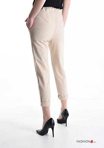 Striped Trousers with drawstring with elastic with pockets - ph 2