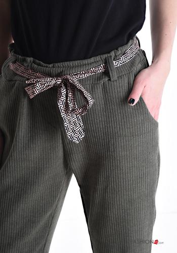 Ribbed Trousers with elastic with sash with pockets - ph 4