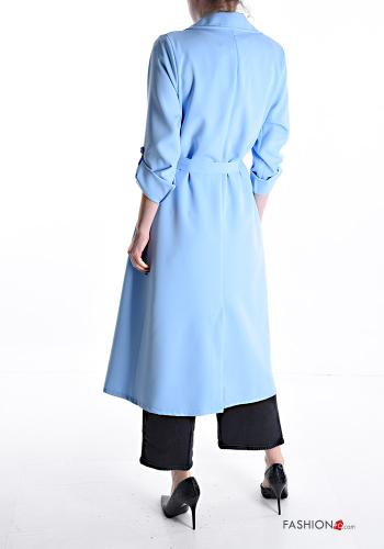 double-breasted Trench Coat with belt 3/4 sleeve with pockets - ph 2