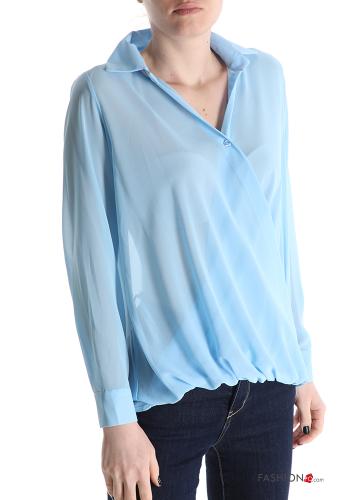 with collar Blouse with v-neck