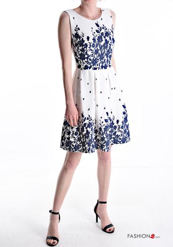 Floral sleeveless crew neck knee-length Dress - ph 1