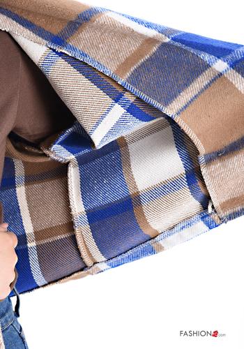 Tartan-Muster lange ärmel kurz Jacke mit Knöpfen ohne Futter - ph 6