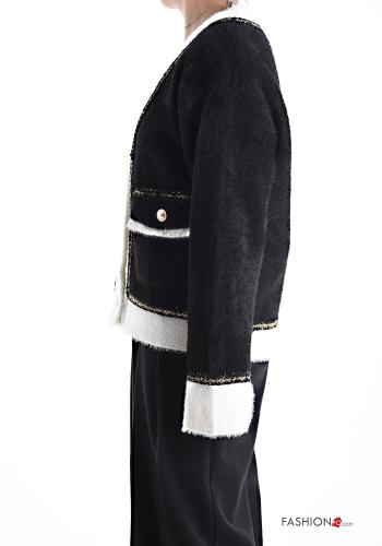 extra long sleeve Cardigan with buttons with v-neck with pockets - ph 3