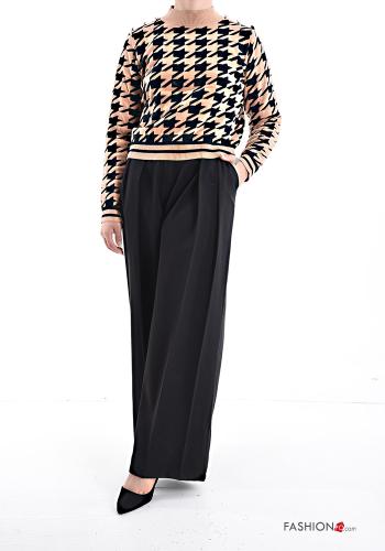Houndstooth long sleeve crew neck mini Sweater - ph 5