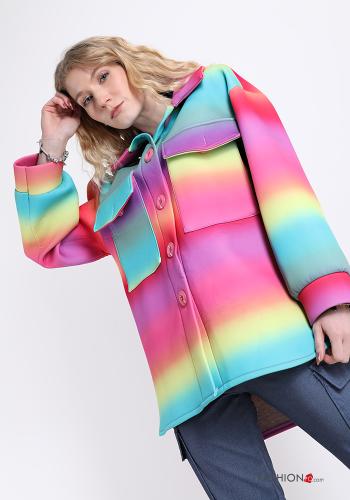 Giacca  con bottoni con tasche Fantasia colorata - ph 1