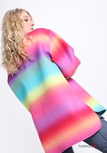 Giacca  con bottoni con tasche Fantasia colorata - ph 2