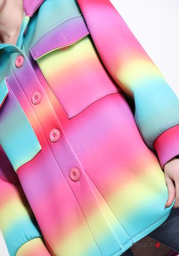 Giacca  con bottoni con tasche Fantasia colorata - ph 4