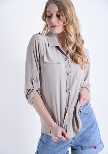 Camicia  con bottoni con tasche - ph 1