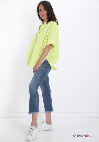 Blusa in Cotone  scollo a V - ph 5