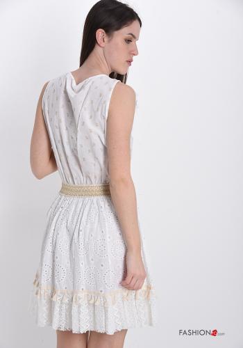 Dress in Cotton  lace with bow v-neck - ph 2
