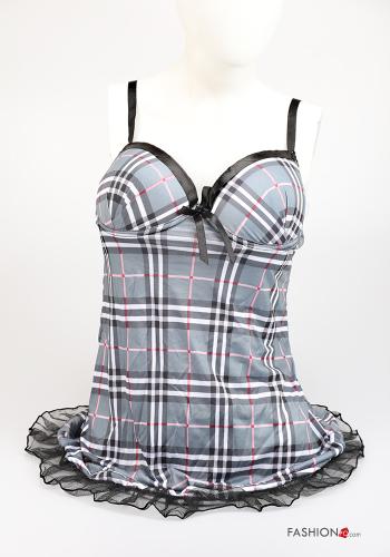 Completino sexy Fantasia tartan con fiocco - ph 1