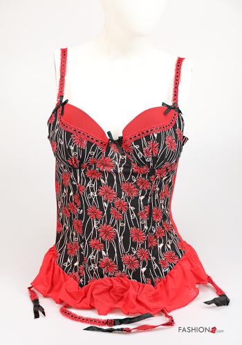 Floral Cotton Sexy matching set with bow - ph 1