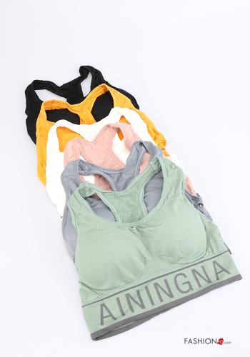 Lettering print padded Sports Bra - ph 1