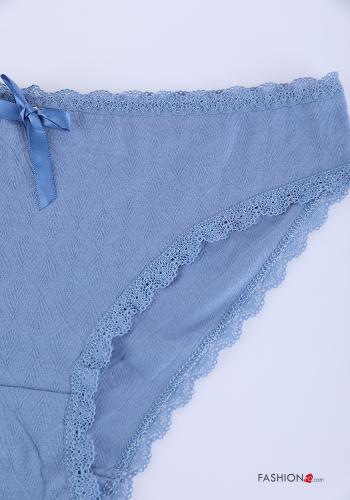 lace trim Cotton Briefs with bow - ph 4