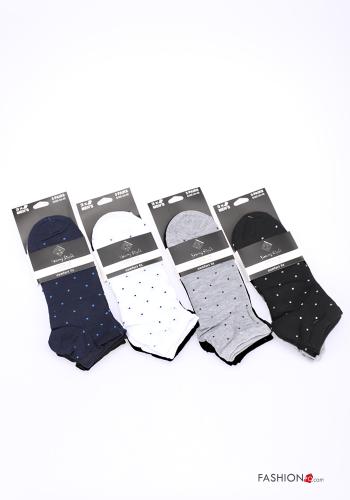 Chaussettes courtes en Coton Imprimé à pois - ph 1