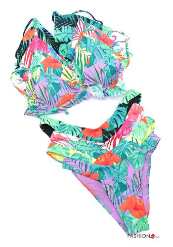 Blumenmuster verstellbarer Bikini - ph 1