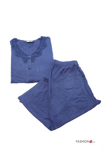 Pigiama completo in Cotone pizzo con bottoni - ph 1