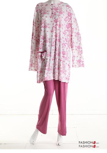15-piece pack Floral Cotton Pyjama set with buttons - ph 7