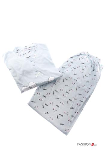 18-teiliges Set Tiere Muster Voller Pyjama aus Baumwolle - ph 1