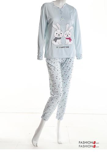 18-teiliges Set Tiere Muster Voller Pyjama aus Baumwolle - ph 8