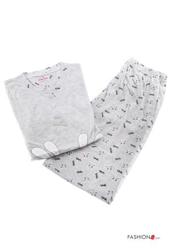 18-teiliges Set Tiere Muster Voller Pyjama aus Baumwolle - ph 10