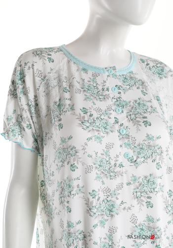 Set 15 pezzi Camicia da notte in Cotone Fantasia floreale con bottoni - ph 5