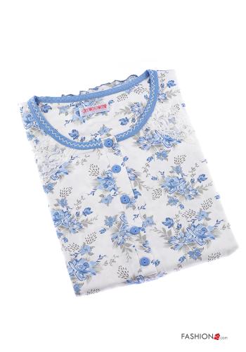 Set 15 pezzi Camicia da notte in Cotone Fantasia floreale con bottoni - ph 6