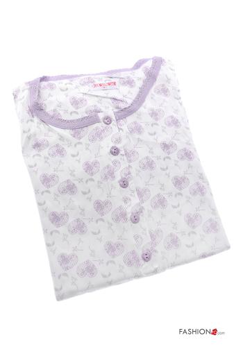 Set 15 pezzi Camicia da notte in Cotone Fantasia cuore con bottoni - ph 6