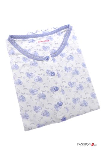 Set 15 pezzi Camicia da notte in Cotone Fantasia cuore con bottoni - ph 7