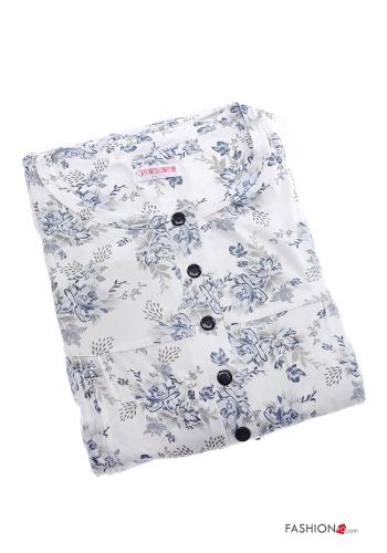 Pack de 15 peças Camisa de noite em Algodão Floral com botões - ph 6