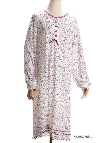 Pack de 15 peças Camisa de noite em Algodão Floral com botões - ph 2