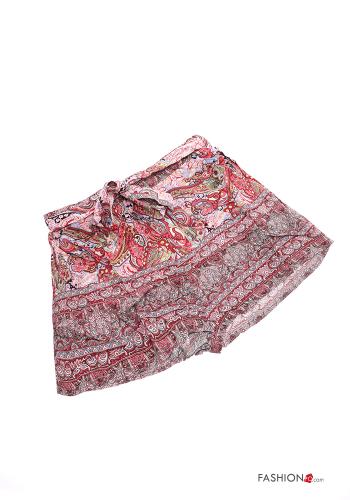 Jacquard-Muster Shorts mit gummizug mit schärpe