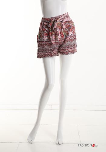 Jacquard-Muster Shorts mit gummizug mit schärpe - ph 2